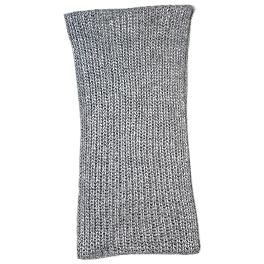 Cotton On Women Gray Knit Metallic Infinity Loop Scarf Cozy Winter Accessory (Y)